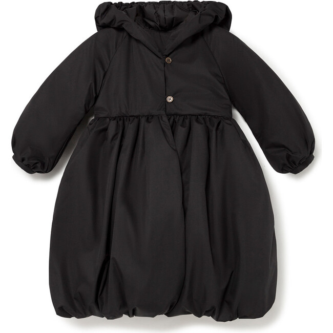 Quilted Street Balloon Coat, Black
