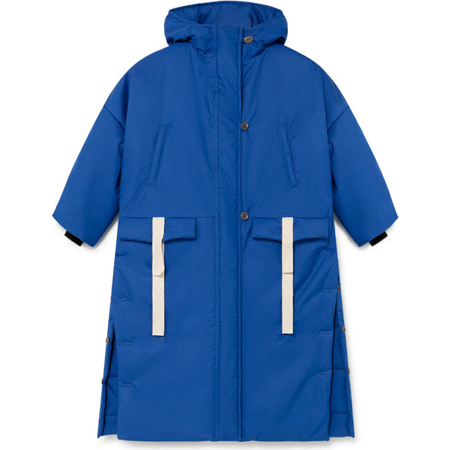 Quilted Street Coat, Blue Klein - Coats - 1