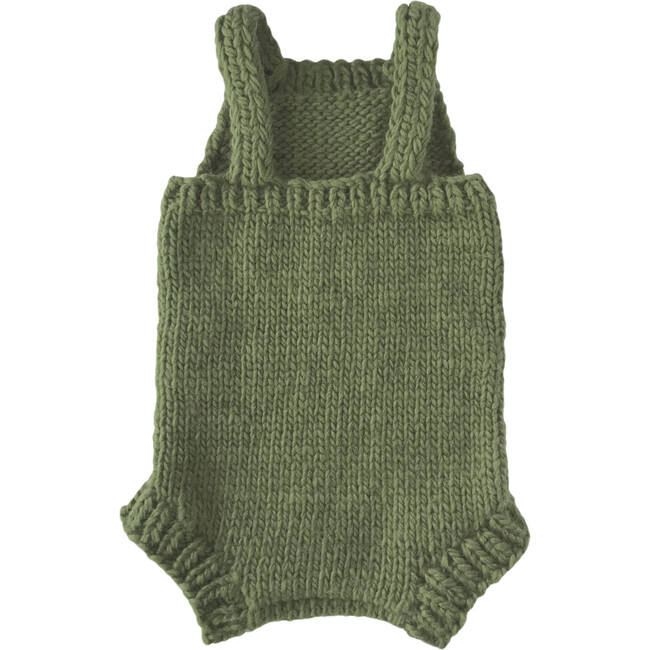 Handknit Romper, Olive - Rompers - 2