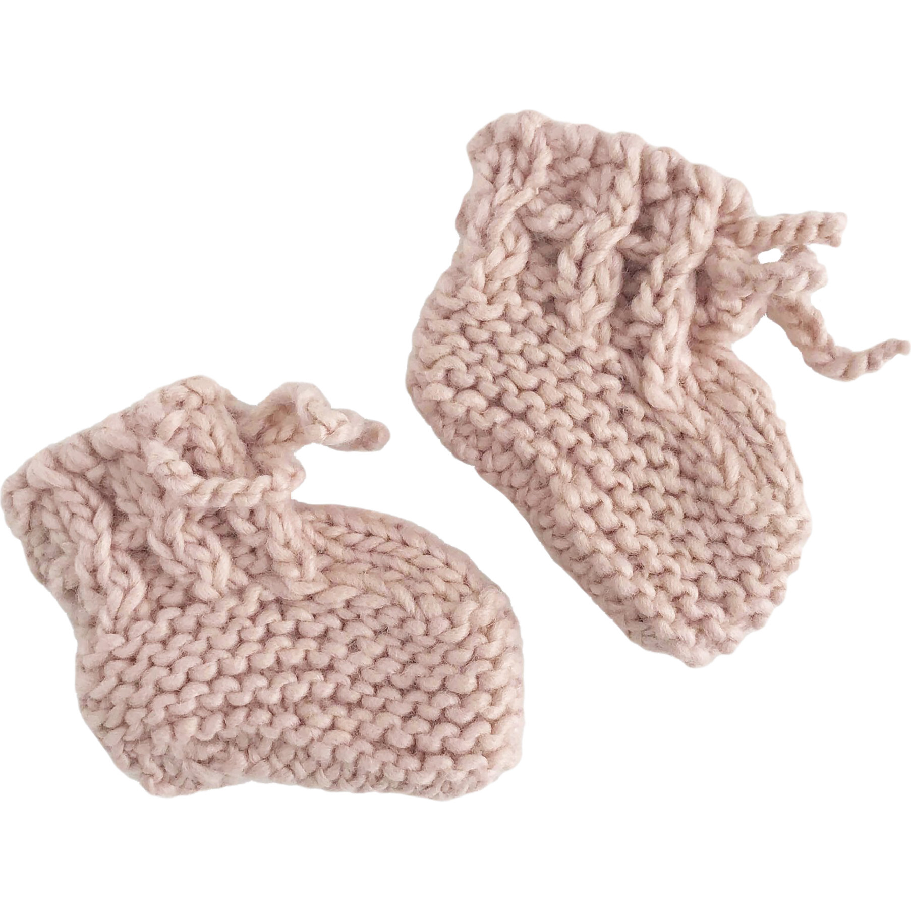 Classic Newborn Booties, Blush - Booties - 1