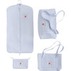 Strawberry Quilted Luggage Set, Blue - Luggage - 1 - thumbnail