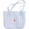 Strawberry Quilted Luggage Set, Blue - Luggage - 2