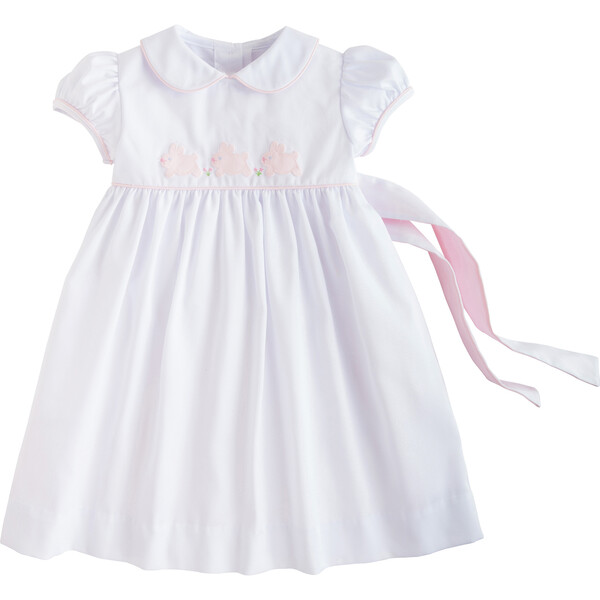 Bunny Poppy Peter Pan Dress, White - Little English Dresses | Maisonette