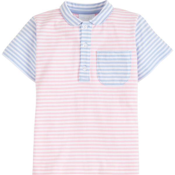 Peter Pan Polo Romper - Lavender Stripe main image 0