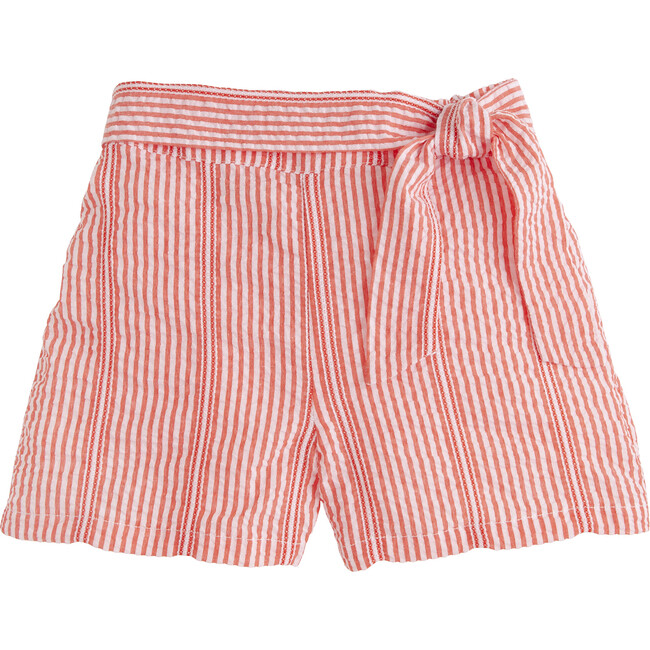 Bow Seersucker Short, Fancy Red - Shorts - 1