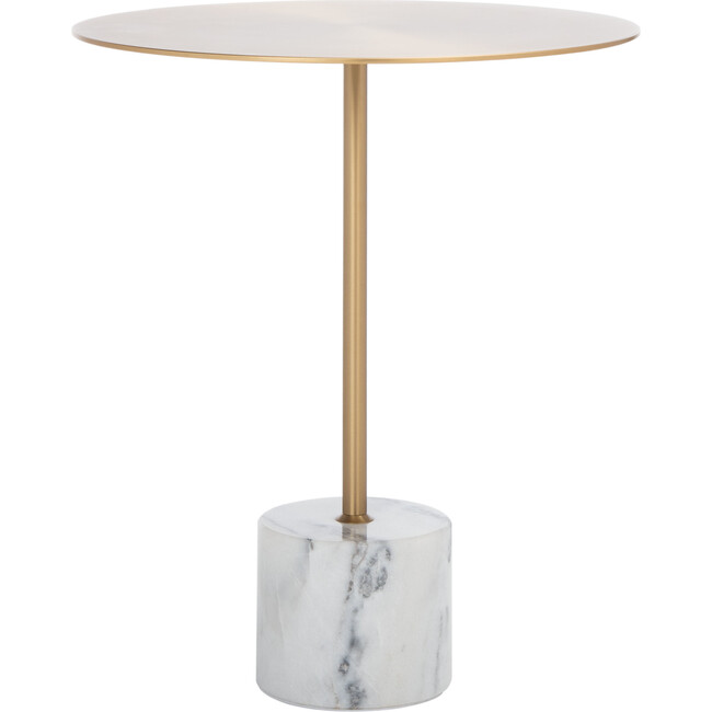 Caryl Marble Base Round Table, White Marble - Accent Tables - 1