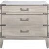 Nisha 3 Drawer Nightstand, Washed Grey - Nightstands - 1 - thumbnail