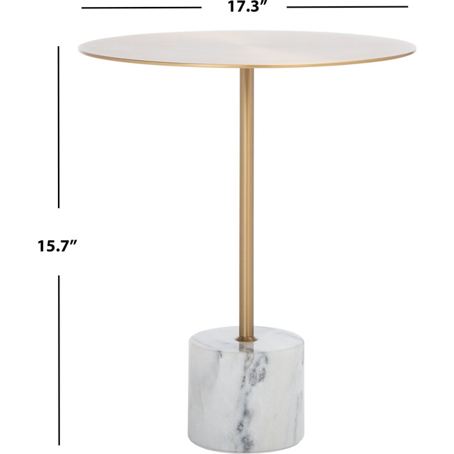 Caryl Marble Base Round Table, White Marble - Accent Tables - 3