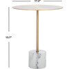 Caryl Marble Base Round Table, White Marble - Accent Tables - 3 - thumbnail