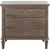 Lisabet 3 Drawer Nightstand, Dark Brown - Nightstands - 1 - thumbnail