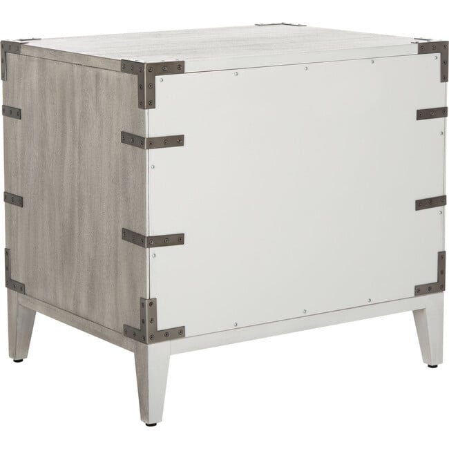 Nisha 3 Drawer Nightstand, Washed Grey - Nightstands - 4