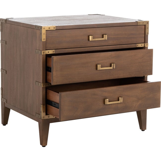 Nisha 3 Drawer Nightstand, Warm Brown - Nightstands - 6