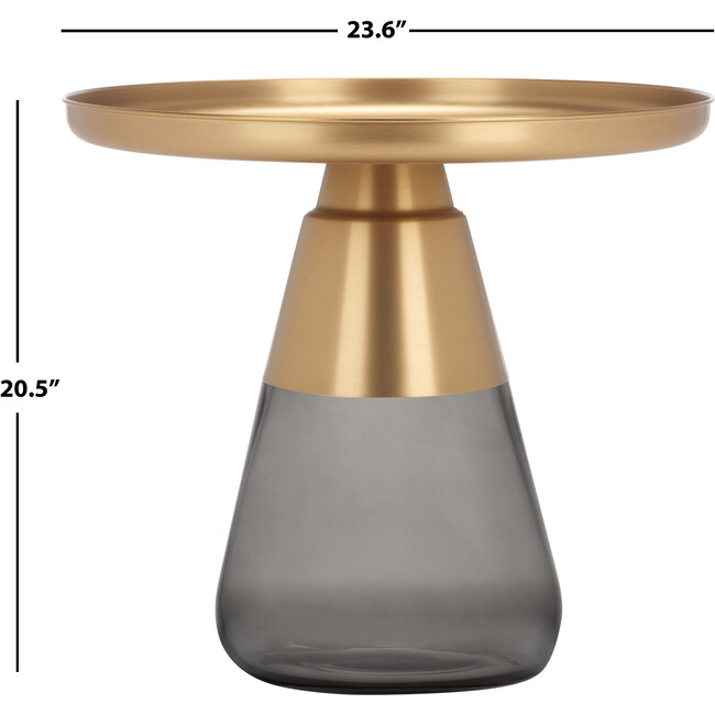 Casella Glass Base Table, Grey/Gold Safavieh Nightstands & Accent