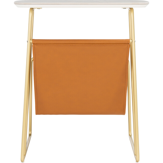 Rosaline Magazine Holder Table, Orange/Gold - Accent Tables - 3