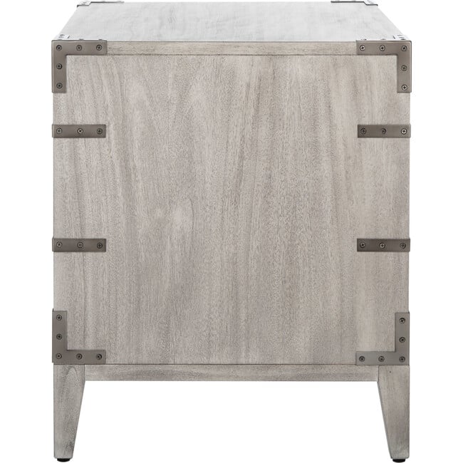 Nisha 3 Drawer Nightstand, Washed Grey - Nightstands - 8