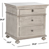 Allisyn 3 Drawer Nightstand, Washed Grey - Nightstands - 5