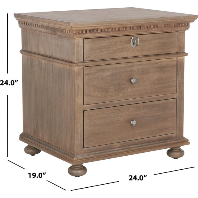 Allisyn 3 Drawer Nightstand, Sand - Nightstands - 5