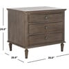 Lisabet 3 Drawer Nightstand, Dark Brown - Nightstands - 5