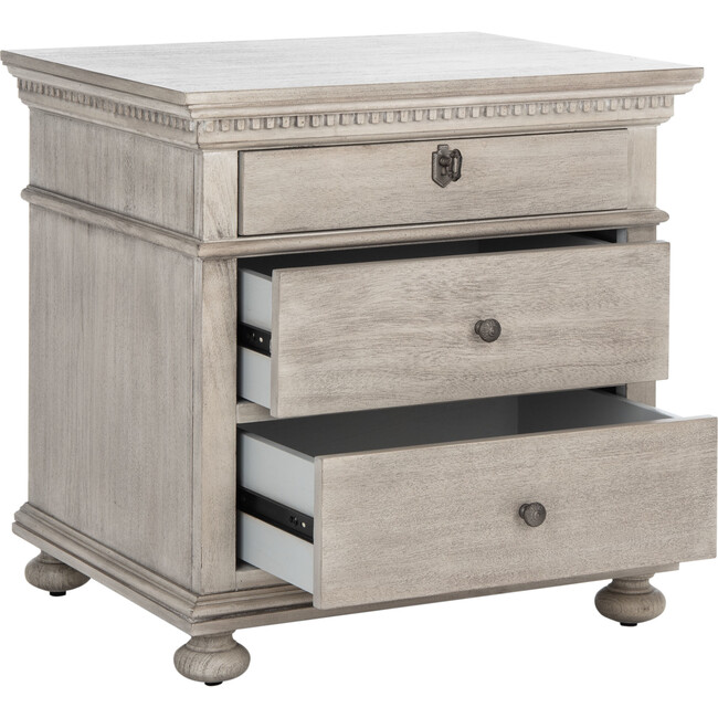 Allisyn 3 Drawer Nightstand, Washed Grey - Nightstands - 6