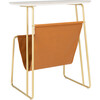 Rosaline Magazine Holder Table, Orange/Gold - Accent Tables - 4