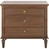 Lisabet 3 Drawer Nightstand, Warm Brown - Nightstands - 1 - thumbnail