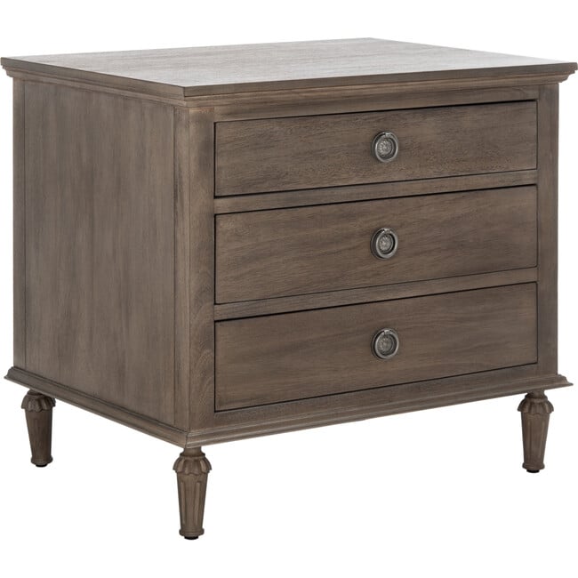 Lisabet 3 Drawer Nightstand, Dark Brown - Nightstands - 7