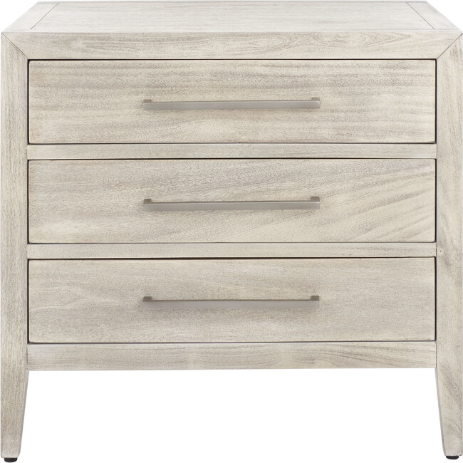 Ariella 3 Drawer Nightstand, Washed Grey