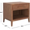 Ariella 1 Drawer Nightstand, Warm Brown - Nightstands - 5