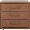 Rosey 3 Drawer Nightstand, Warm Brown - Nightstands - 1 - thumbnail