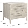 Ariella 3 Drawer Nightstand, Washed Grey - Nightstands - 5