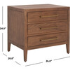 Ariella 3 Drawer Nightstand, Warm Brown - Nightstands - 5