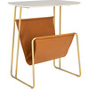 Rosaline Magazine Holder Table, Orange/Gold - Accent Tables - 7