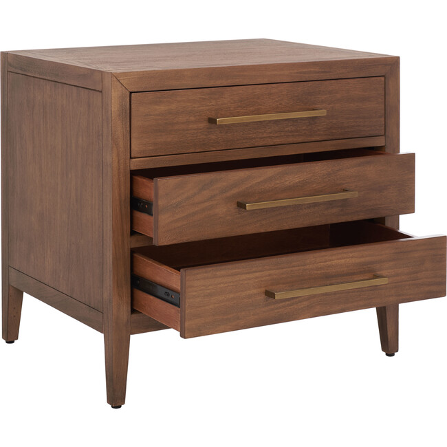 Ariella 3 Drawer Nightstand, Warm Brown - Nightstands - 6