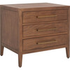 Ariella 3 Drawer Nightstand, Warm Brown - Nightstands - 7