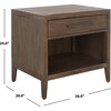 Ariella 1 Drawer Nightstand, Dark Brown - Nightstands - 5