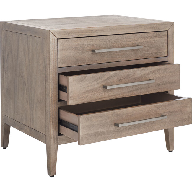 Ariella 3 Drawer Nightstand, Sand - Nightstands - 6