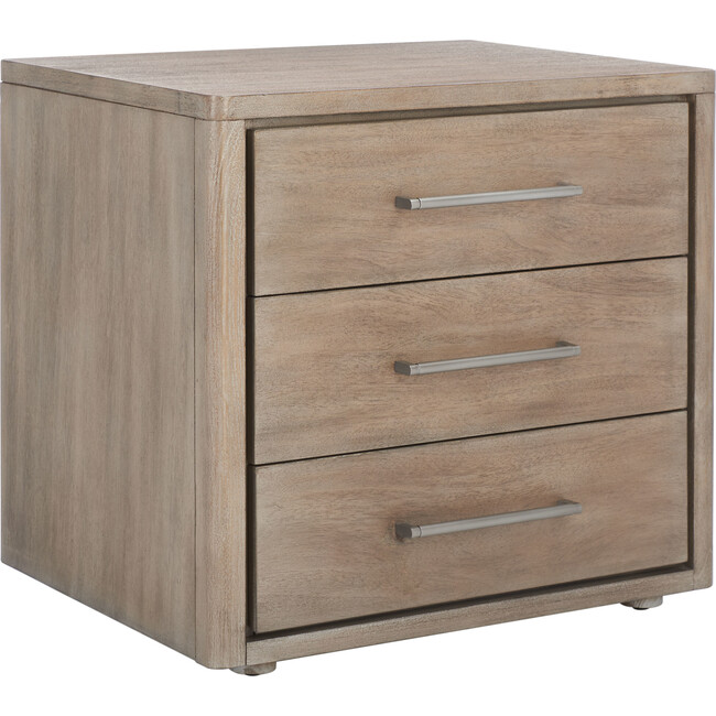 Rosey 3 Drawer Nightstand, Sand - Nightstands - 7