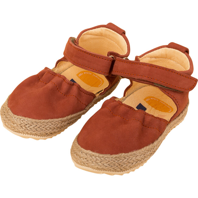Ballerina with Strap, Terracota - Flats - 1