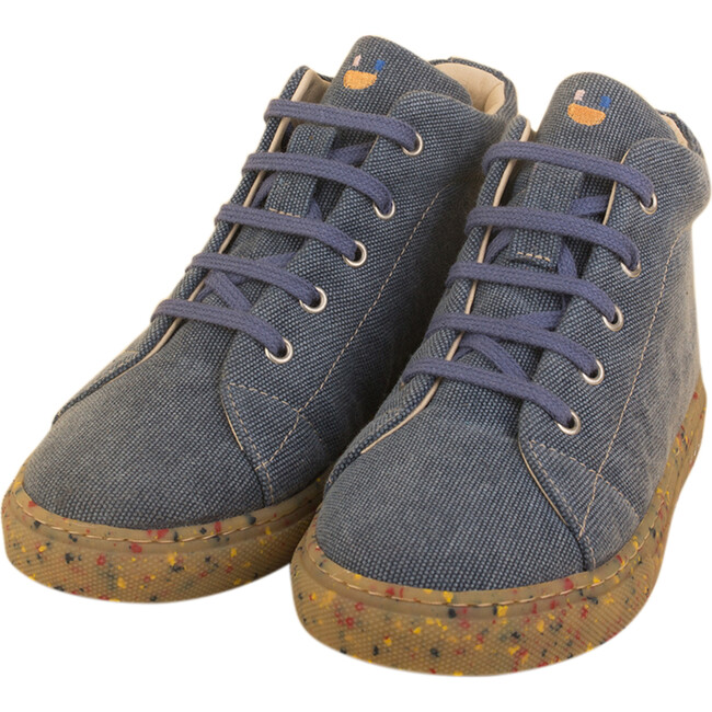 Eco Mid Sneaker, Blue - Sneakers - 1