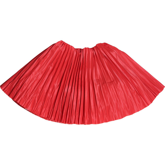 Crush Pleated Twirl Skirt, Big Red