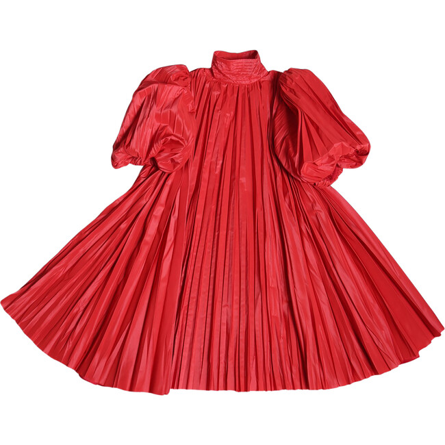 Harriet Pleated Frock, Big Red - Dresses - 1