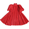 Harriet Pleated Frock, Big Red - Dresses - 1 - thumbnail