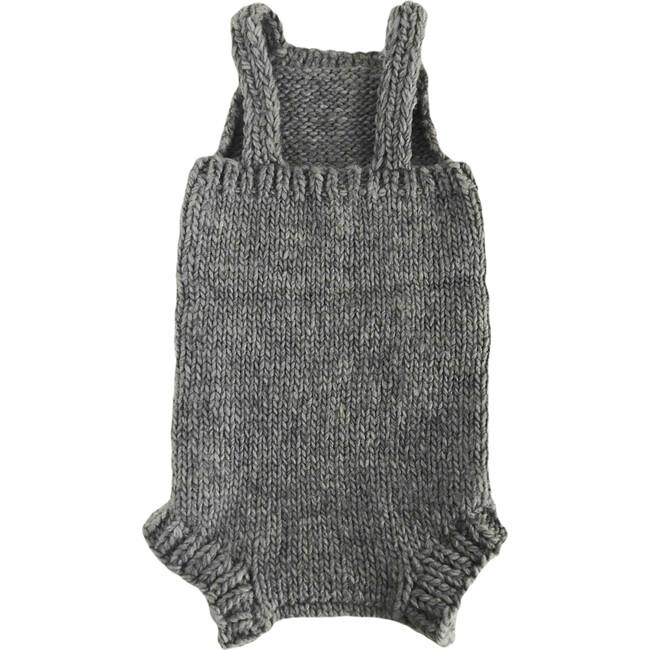 Handknit Romper, Zinc - Rompers - 2