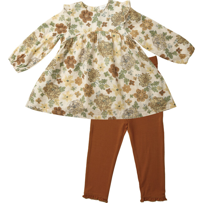 Dress and Leggings, Brown - Mixed Apparel Set - 1