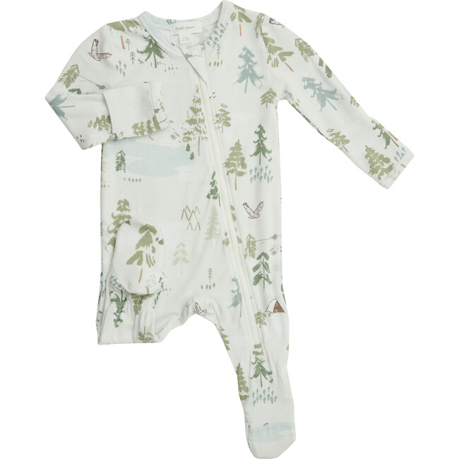 Trees Footie, Green - Onesies - 1