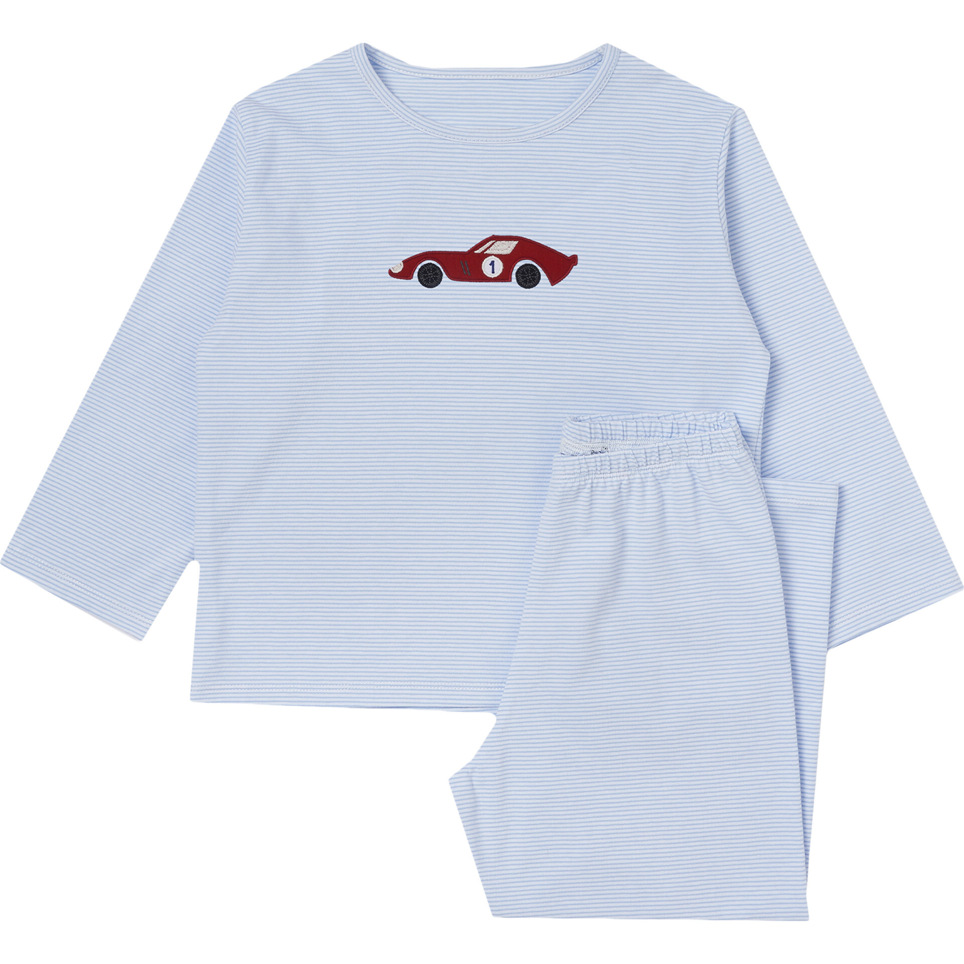 Sebastian Jersey Pajama, Blue Stripe - Pajamas - 1