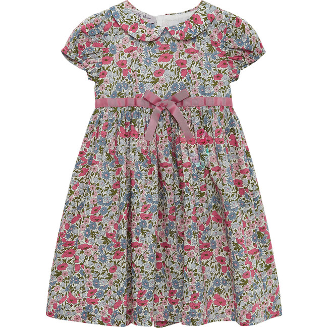 Liberty Pink Poppy Dress, Pink - Trotters London Dresses | Maisonette