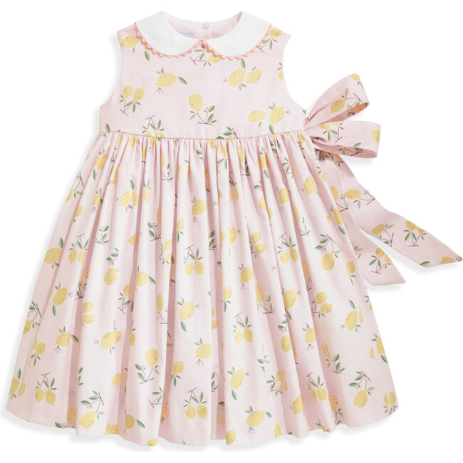 Peter Pan Sundress, Pink Lemons - Dresses - 1