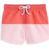 Colorblock Bayshore Swim Trunk, Pink/Coral - Swim Trunks - 1 - thumbnail