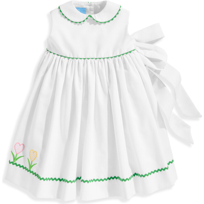 Clarabelle Peter Pan Sundress, White Pique - Dresses - 1